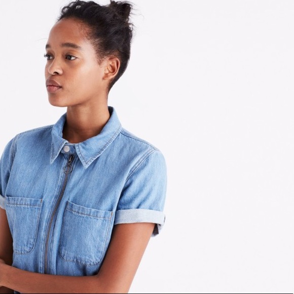 Madewell Denim Zip Romper - Picture 4 of 7